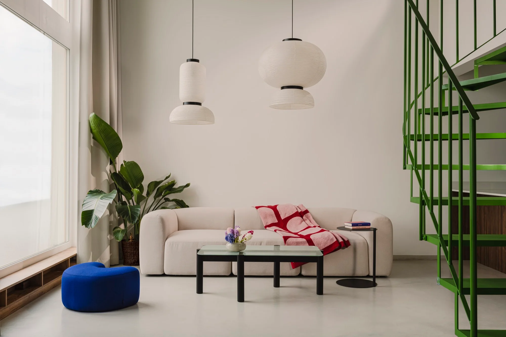 Sofa and table in a living room